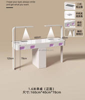 Mobilier moderne de salon luxe blanc sur mesure avec lampe clou poste de travail table de manucure avec aspirateur