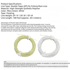 NUOVO Filo da Pesca a Mosca Galleggiante Double Taper DT per Mosche Secche, con Anelli Saldati Pre-attaccati su Entrambe le Estremità, Reversibile per Uso Prolungato, 100FT - Product Image 6