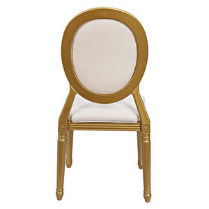 Chaises de salle à manger empilables pour hôtels, restaurants et maisons, dossier ovale, chaises <span class=keywords><strong>Louis</strong></span> dorées, chaises en résine plastique rembourrées à vendre - Product Image 2