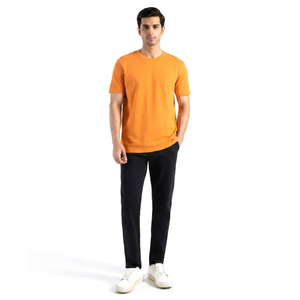 Camiseta Formal Personalizada para Hombre 2025, Talla Grande, 100% Algodón, Tejido Worsted, Logotipo Frontal Serigrafiado, Corte Holgado, en Venta - Product Image 1