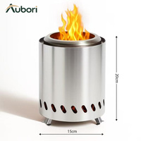Brasero portable d'extérieur en acier inoxydable avec cendrier amovible pour jardin, barbecue, camping, moins de fumée