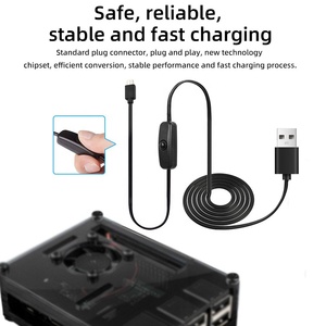 1M mikro <span class=keywords><strong>USB</strong></span> C anahtarı kablosu 5V ahududu <span class=keywords><strong>Pi</strong></span> ile ON/Off anahtarı şarj kablosu masa lambası LED şerit ışıkları için güç anahtarı kablosu - Product Image 4