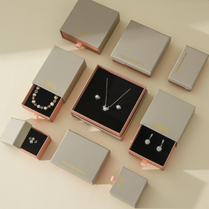 Manufacturer Customized Eco-friendly Cardboard Drawer Box Jewelry Set <b>Boxes</b> for <b>Earrings</b> Ring Pendant Bangle Necklace Bracelet - Product Image 1