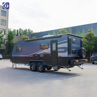 CAMPTRL Prêt à l'exportation, mini-caravane moderne entièrement équipée, remorque mobile avec cuisine de luxe, légère, capacité 4 personnes