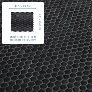 Azulejo de mosaico de vidrio reciclado Sunwings | Stock en EE. UU. | Azulejo de pared y suelo de mosaicos mate hexagonales negros