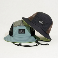 Casquette de pêche en maille personnalisée pour l'été et la plage, imperméable et respirante, avec étiquette tissée, pour la randonnée en extérieur, vente en gros de chapeaux bob avec cordon