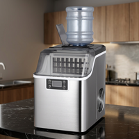 Machine à glaçons en acier inoxydable avec réservoir d'eau de 4 L, glaçons en cubes, automatique, électrique, commande tactile, pour la maison