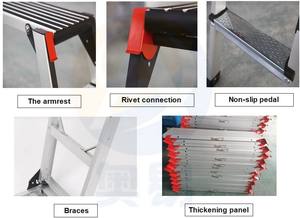 Échelle pliante, établi, marchepied, RV/camping-car, aluminium, escalier extérieur moderne, outils avec capacité de 150 kg - Product Image 3