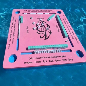 Tapis de jeu de mahjong et de dominos pliable et portable en caoutchouc, moderne et personnalisé, pour bord de piscine, écologique et durable, résistant à l'eau - Product Image 1