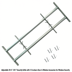 Grille de sécurité réglable 39,4-59,1 pouces en acier, design industriel pour la sécurité des fenêtres et des portes - Product Image 1