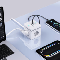 Yeni Bağımsız Anahtarlı Akıllı Priz 3 Portlu İç Mekan Ofis Güç Şeridi PD 25W C-tipi USB Eusocket Uzatma Kablosu Priz Çoklayıcı