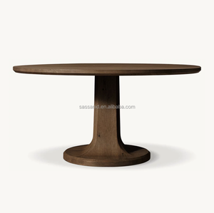 Conjuntos de comedor de lujo con diseño de mediados de siglo OEM Sassanid, mesa de comedor redonda Evette de roble blanco americano - Product Image 3