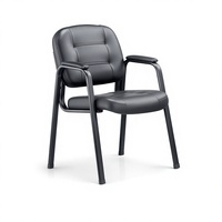 Chaise de mahjong en cuir spécialisée, structure en bois, design ergonomique, design moderne et simple, accoudoirs fixes, bureau/salles de conférence