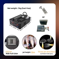 Machine à Fumée Verticale LED DMX 512 SP 1500W avec Télécommande, Lumières RGB 24 LED pour Mariages, Scènes et DJ