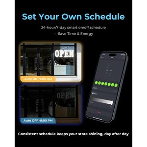 Open Sign 48x17 In Led Neon Light With <b>Remote</b> Control For Storefront Window Display - Product Image 2