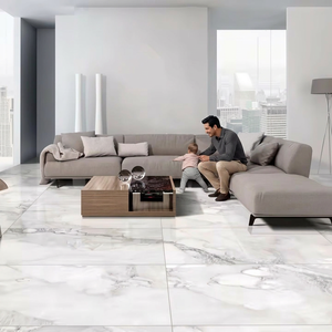 กระเบื้องพอร์ซเลน Marmo White Staturio Pearl ขนาด 600x1200 มม. สำหรับปูพื้นและผนังซุปเปอร์มาร์เก็ต ภายนอกอาคาร คุณภาพพรีเมียม สีเบจ - Product Image 1