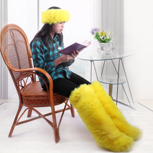 Oberschenkel hohe Stiefel Damen Königsblau Designer Dame Mädchen Frauen Schnee fell flauschige pelzige lange Schneeschuhe Frauen Stiefel Winter - Product Image 6