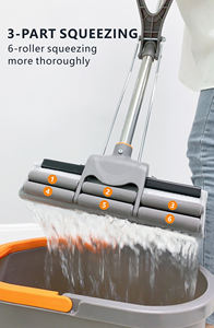 מוט ניקוי רצפות מתכוונן מפלדה עם ספוג <span class=keywords><strong>PVA</strong></span> לסחיטה עצמית, לשימוש מסחרי וביתי, מתוצרת Homcare OEM/ODM - Product Image 2