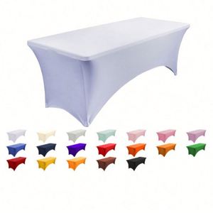 Cubierta de Mesa Rectangular Larga de Spandex Personalizada con Impresión para Bodas y Ferias Comerciales - Product Image 5
