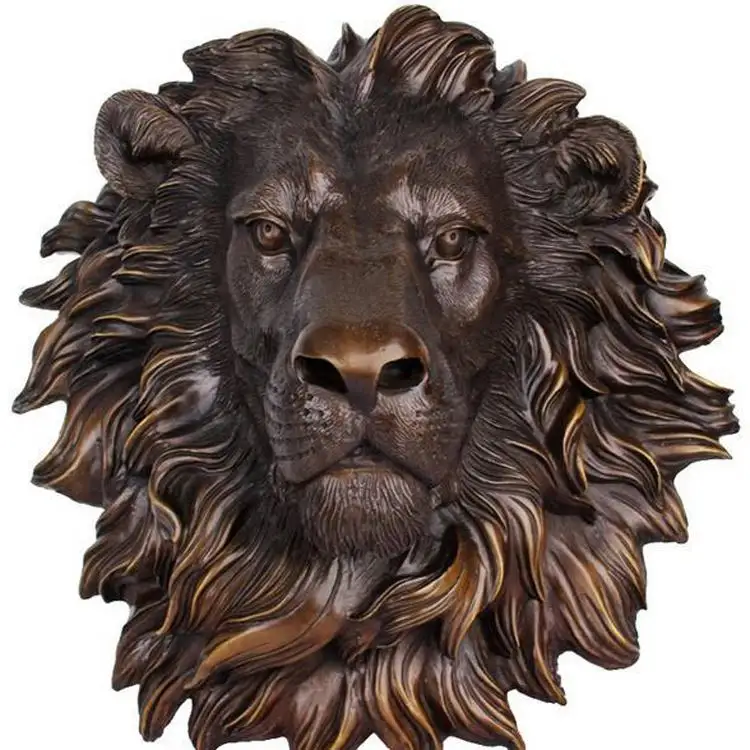 China Supplier wall decoration bronze and brass lion head statue for water fountain