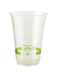 Compostable 3 8 12 16 אונקיה תירס PLA קר כוס ברור חד פעמי כוסות שקוף קר לשתות ידידותית לסביבה פלסטיק עם מכסה 50000