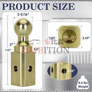 Balle d'<span class=keywords><strong>attelage</strong></span> col de cygne AMBITION 2-5/16'' de remplacement, compatible avec les attelages de remorque B&W - Product Image 3