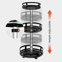 Étagère rotative ronde pour bouteilles d'épices, support de rangement pour bocaux d'épices de cuisine, tiroir Lazy Susan Under Cabinet Spice Rack Organizer