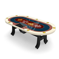 Table de poker Texas Hold'em professionnelle YH avec pieds en forme de H et base silencieuse - Table de poker ovale personnalisée pour casino 240 cm