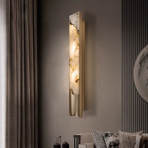 Lámpara de Pared de Mármol Natural Nórdico, Lámpara de Pared para Sala de Estar, Lámpara de Diseño Posmoderno para Pasillo, Dormitorio, Lámpara de Noche Francesa - Product Image 1