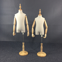 Mode nouveau demi-corps couture enfants Mannequin réglable couturiers tailleurs factice avec bras en bois