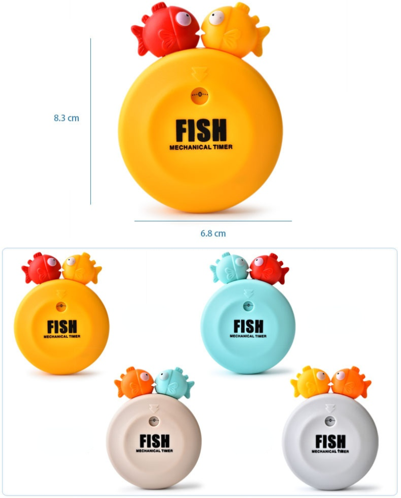 Cute Cartoon Kitchen Timer ABS 60 Minutes Mechanical Timer Plastic Round Design for Home Cooking for Household Use