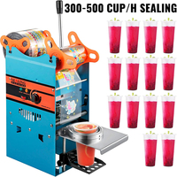 Machine à Sceller les Gobelets à Boba WY802F, Scelleuse à Thé aux Perles Commerciale en Plastique/Papier, Machine à Bubble Tea 90/95mm, 300~500 Tasses/Heure