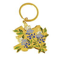 Porte-clés en émail personnalisé avec carte de l'État du Texas, souvenir de voyage américain, porte-clés en métal, cadeau personnalisé, vente en gros
