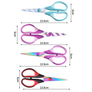 Stainless Steel Colored Titanium Scissors 5.5 Inch V Shaped For Craft <b>Paper</b> Cutting Office Use - Product Image 2