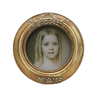 Cadre photo rond 3x3 Petit cadre vintage en résine Cadre rond mignon pour l'affichage de photos Décoration de table ou murale