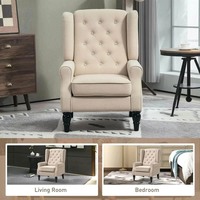 Fauteuil d'appoint capitonné pour salon avec dossier capitonné à boutons, vente en gros