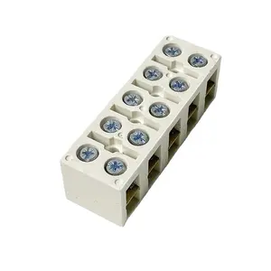 60A/5P Terminal Blocks Fixed Type Resin Insulation Base Connection Terminals With Screws Connector Plate JX-6005