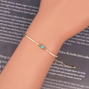 Go2Boho ميوكي سوار مُزين بالخرز بسيطة الحجر الطبيعي الخرز الزجاجي صغيرة أساور النساء سلسلة قابل للتعديل أساور مجوهرات سوار - Product Image 4