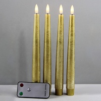 Wohnkultur Gold Echt wachs Flackern Batterie betriebene LED-Konus kerze mit Timer