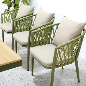 Chaises pliantes modernes en aluminium imperméables pour l'extérieur, ensemble de <span class=keywords><strong>mobilier</strong></span> de jardin, idéal pour villa, hôtel, cour et salle à manger - Vente en gros - Product Image 6
