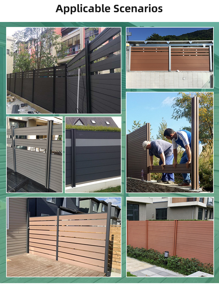 Wood Plastic Composite Wpc Fence Panel Home Garden Outdoor Moisture Proof