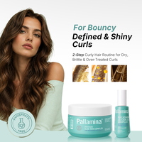 Pallamina Macadamia Jojoba Oil Curl Boosting Hair Oil dan Avocado Hair Mask Set untuk Rambut Keriting Rusak yang Di-perm, Pasokan Grosir