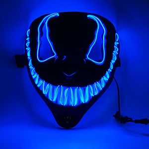 Masque de <span class=keywords><strong>Venom</strong></span> d'Halloween en plastique avec lumière LED rechargeable et fil EL pour costume de mascarade, cosplay et fête - Product Image 3