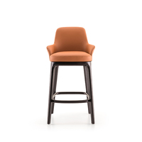 Tabourets de bar modernes en bois massif de style nordique pour la cuisine, la salle à manger, le bar à café, prix d'usine, chaise de bar sans accoudoirs pour un usage domestique, matériau métallique
