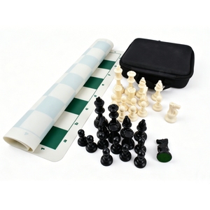 Set di <span class=keywords><strong>Scacchi</strong></span> Pieghevole da Viaggio Ecologico (51x51cm) con Scacchiera in Silicone e <span class=keywords><strong>Pezzi</strong></span> in Plastica, Leggero e Portatile con Custodia Rigida - Product Image 2