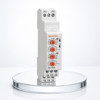 RELETEK Relay Waktu Elektronik Miniatur Multifungsi Bertenaga Tinggi Dua Tahap RS-TD23 Putih 24-240V AC/DC 50/60HZ 2x Delay