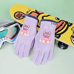 Детские зимние перчатки теплые Мультяшные милые флисовые для мальчиков и девочек велосипедные спортивные из флиса - Product Image 3