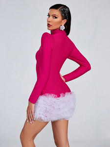 गुलाब लाल रागलान की लंबी आस्तीन के चेहरे के लिए सेक्सी गेंद वाली सेक्सी बॉल पार्टी को छोटे आकार के एक्स-आकार के एक्स लाइट - Product Image 5