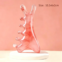 Outil de Gua Sha en Quartz Rose Naturel, Pierre de Massage Facial en Forme de Cœur pour Soins de la Peau