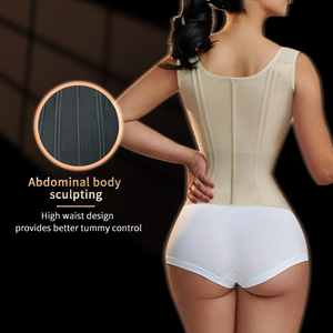 <span class=keywords><strong>Fajas</strong></span> <span class=keywords><strong>Colombianas</strong></span> de Alta Calidad con Varillas de Acero Chaleco Entrenador de Cintura con Cierre y Ganchos Tiras Ajustables para Mujer - Product Image 4